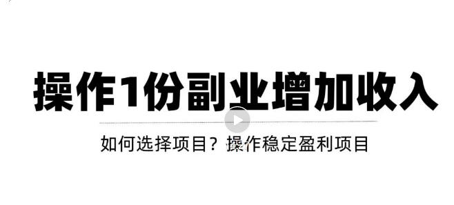 【副业项目3695期】新手如何通过操作副业增加收入，从项目选择到玩法分享！【视频教程】-中创 网赚