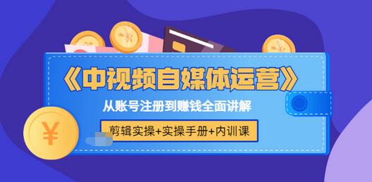 【副业项目3715期】中视频自媒体运营实操+实操手册+内训课，从账号注册到赚钱全面讲解-中创 网赚