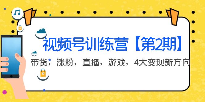 【副业项目4159期】视频号训练营【第2期】带货，涨粉，直播，游戏，4大变现新方向-中创 网赚