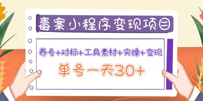 【副业项目4214期】图文案小程序变现项目：养号+对标+工具素材+实操+变现，单号一天30+-中创 网赚