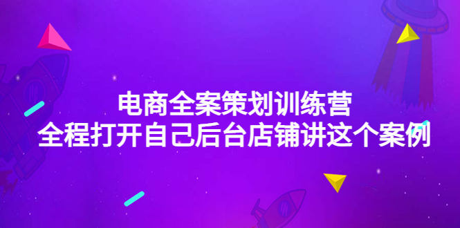 【副业项目4551期】电商全案策划训练营：全程打开自己后台店铺讲这个案例（9节课时）-中创 网赚