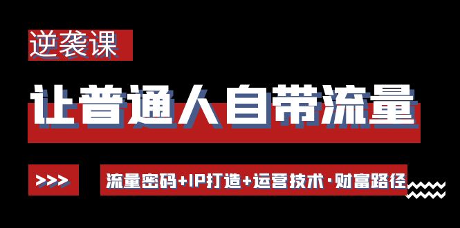 【副业项目4534期】让普通人自带流量的逆袭课：流量密码+IP打造+运营技术·财富路径-中创 网赚