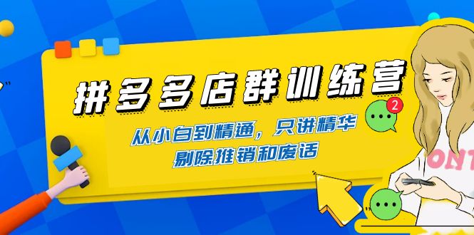 【副业项目4593期】98K电商学院·拼多多店群培训课，0基础也能学，从入门到精通-价值2499元-中创 网赚