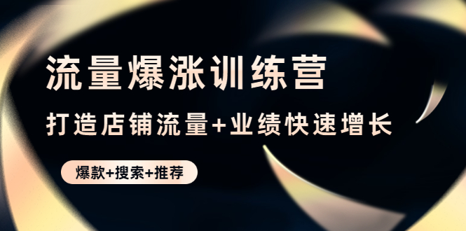 【副业项目4741期】流量爆涨训练营：打造店铺流量+业绩快速增长 (爆款+搜索+推荐)-中创 网赚