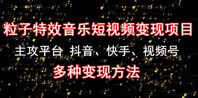 【副业项目4821期】《粒子特效音乐短视频变现项目》主攻平台 抖音、快手、视频号 多种变现方法-中创 网赚