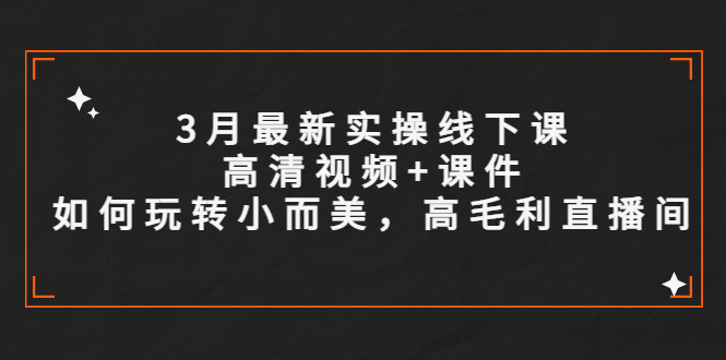 【副业项目5675期】3月最新实操线下课高清视频+课件，如何玩转小而美，高毛利直播间-中创 网赚