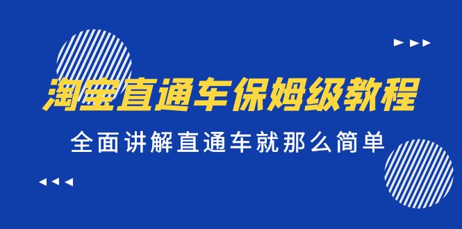 【副业项目5451期】淘宝直通车保姆级教程，全面讲解直通车就那么简单！-中创 网赚