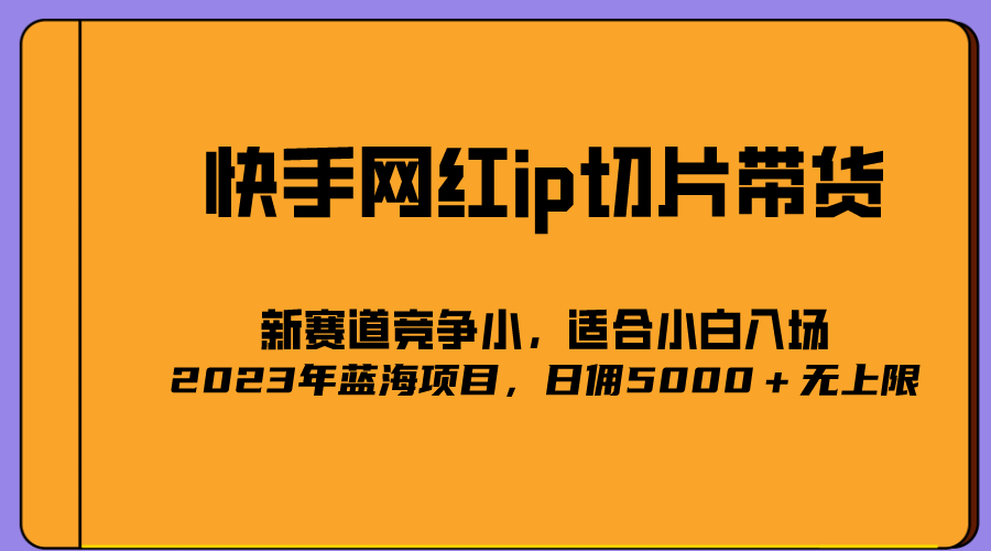 【副业项目5464期】2023爆火的快手网红IP切片，号称日佣5000＋的蓝海项目，二驴的独家授权-中创 网赚