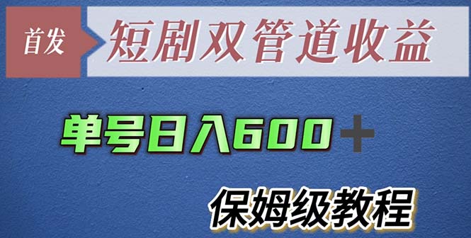 【副业项目5884期】单号日入600+最新短剧双管道收益【详细教程】-中创 网赚