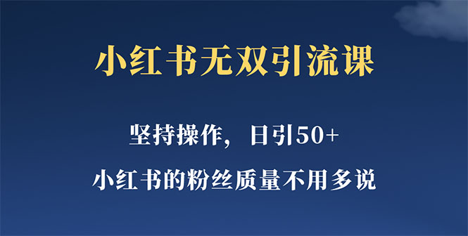 【副业项目5739期】小红书无双课一天引50+女粉，不用做视频发视频，小白也很容易上手拿到结果-中创 网赚