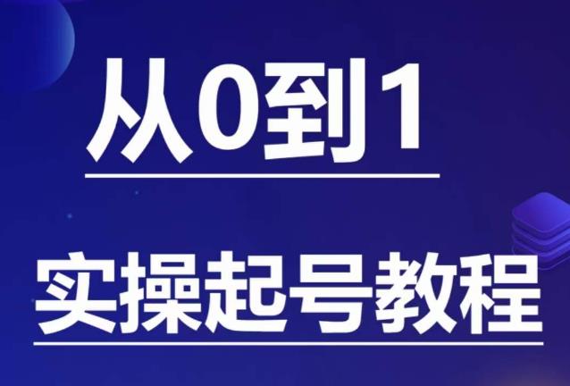 【副业项目6151期】石野·小白起号实操教程，​掌握各种起号的玩法技术，了解流量的核心-中创 网赚