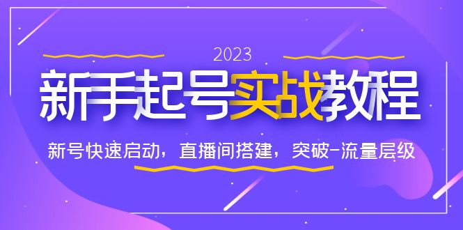 【副业项目6320期】0-1新手起号实战教程：新号快速启动，直播间怎样搭建，突破-流量层级-中创 网赚