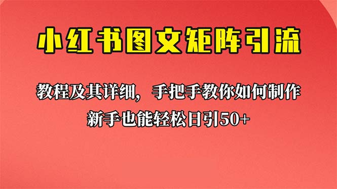 【副业项目6748期】新手也能日引50+的【小红书图文矩阵引流法】！超详细理论+实操的课程-中创 网赚