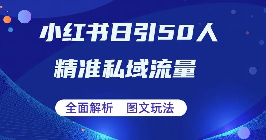 【副业项目6772期】全面解析小红书图文引流日引50私域流量【揭秘】-中创 网赚