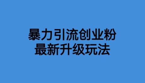 【副业项目6372期】价值1980一千个野路子暴力引流最新升级玩法【揭秘】-中创 网赚