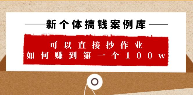 【副业项目6452期】新个体 搞钱案例 库，可以直接抄作业 如何赚到第一个100w（29节视频+文档）-中创 网赚