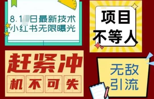 【副业项目7166期】最新小红书最新引流技术无限曝光，亲测单账号日引精准粉100+无压力（脚本＋教程）-中创 网赚