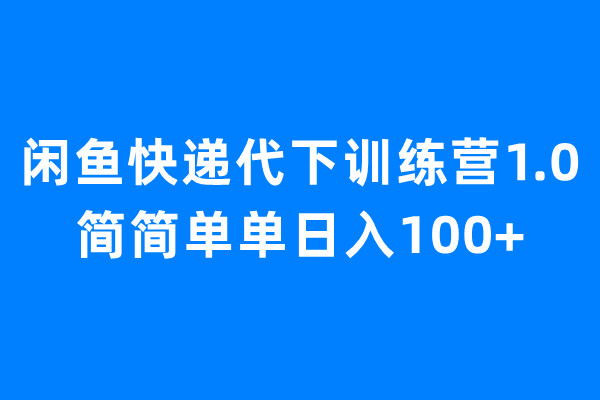 【副业项目6954期】闲鱼快递代下训练营1.0，简简单单日入100+-中创 网赚