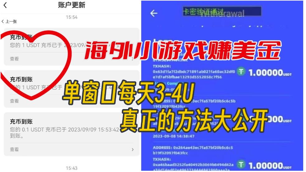 【副业项目7338期】海外小游戏美金项目真正可以达到3-4U单窗口的方法，单台电脑收入300+【揭秘】-中创 网赚