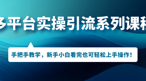 【副业项目7293期】多平台实操引流系列课程，手把手教学，新手小白看完也可轻松上手引流操作！-中创 网赚