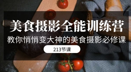 【副业项目7634期】美食摄影-全能特训营，教你悄悄变大神的美食摄影必修课（8套课程-213节）-中创 网赚