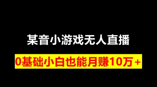 【副业项目8196期】靠小游戏直播月入10W+，每天两小时，保姆式教程-中创 网赚