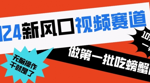 【副业8652期】2024新风口视频赛道 做第一批吃螃蟹的人 10分钟一条原创视频-中创 网赚