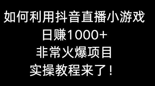 【副业8921期】如何利用抖音直播小游戏日赚1000+，非常火爆项目，实操教程来了！-中创 网赚