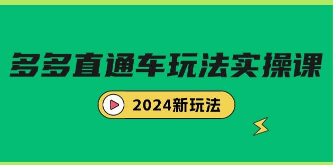 多多直通车玩法实战课，2024新玩法（7节课）-中创 网赚