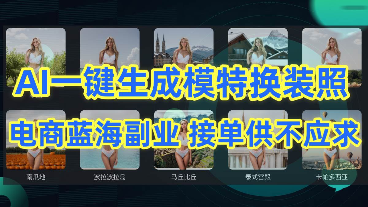 AI制作一键生成模特换装照，电商蓝海副业供不应求-中创 网赚