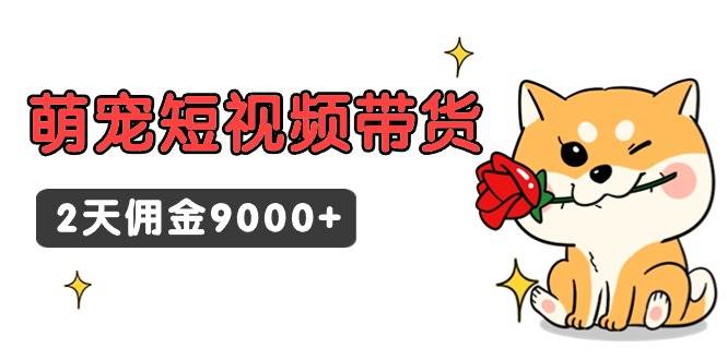 东哲日记·萌宠短视频带货，2天佣金9000+-中创 网赚