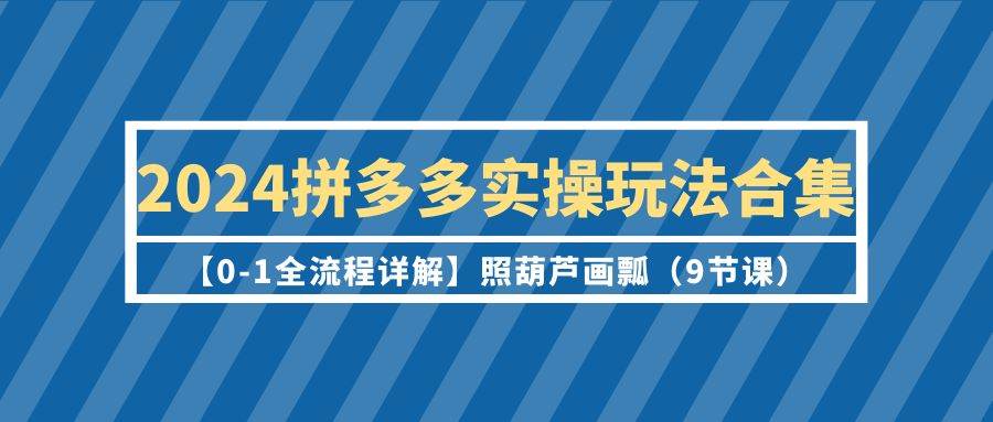 2024拼多多实操玩法合集【0-1全流程详解】照葫芦画瓢（9节课）-中创 网赚