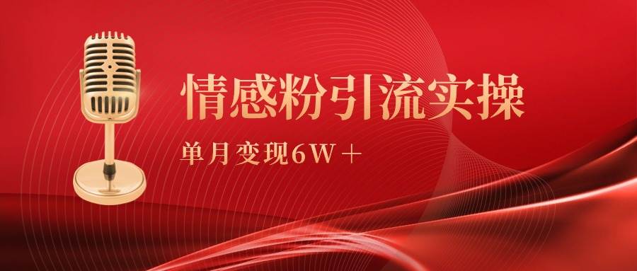 单月变现6w+，情感粉引流变现实操课-中创 网赚