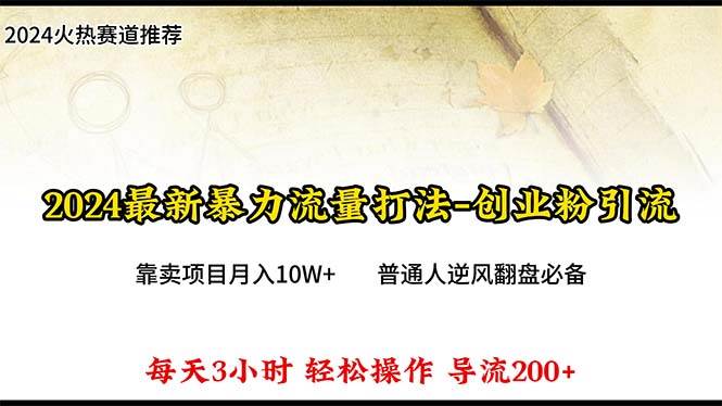 2024年最新暴力流量打法，每日导入300+，靠卖项目月入10W+-中创 网赚