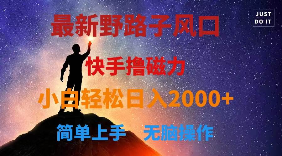 最新风口！快手撸磁力，野路子，小白无脑操作日入2000+-中创 网赚