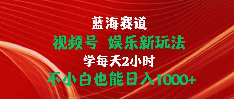 蓝海赛道视频号 娱乐新玩法每天2小时小白也能日入1000+-中创 网赚