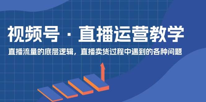 视频号 直播运营教学：直播流量的底层逻辑，直播卖货过程中遇到的各种问题-中创 网赚