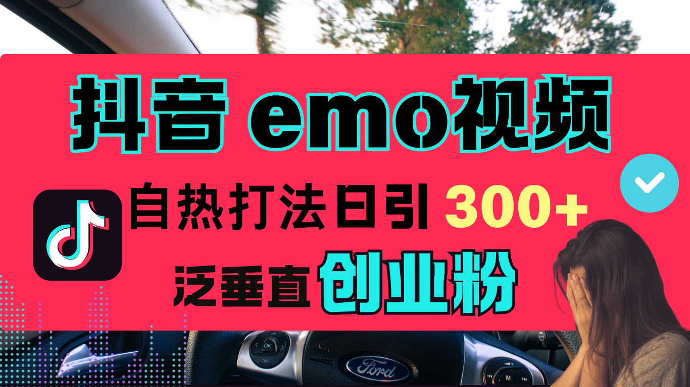 抖音“EMO视频”自热流打法，日引300+泛垂直创业粉-中创 网赚